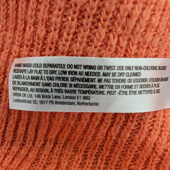FP Beach Free People Womens Size S Orange Malibu Pullover Ribbed Surf Sweater - Picture 10 of 10